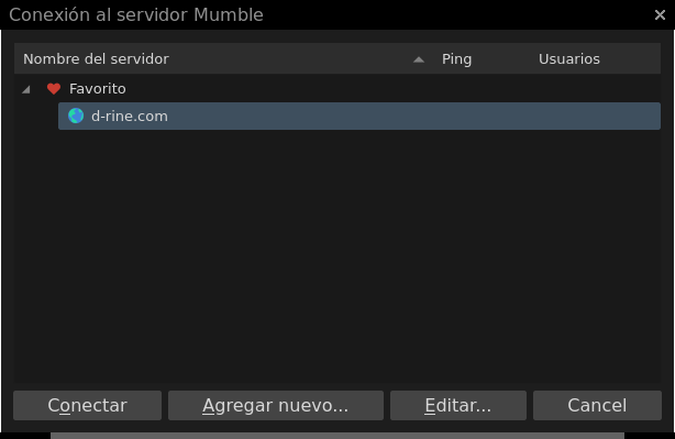 Mumble Conexción al Servidor - Con groovyexpress.com