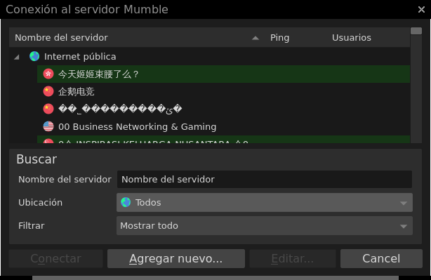 Mumble Conexción al Servidor
