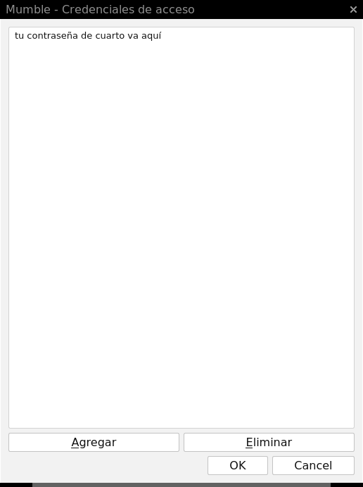 Mumble Credenciales de Acceso