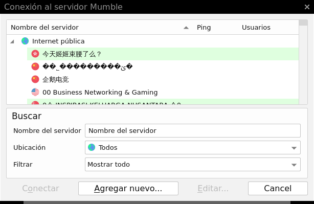 Mumble Conexción al Servidor