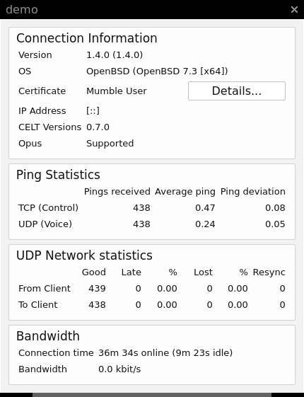 Mumble User Information